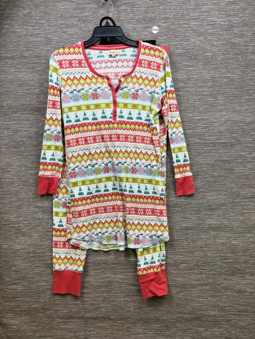World Market Pajama Set Womens Size S/M Multicolor Fair Isle Joggers Christmas